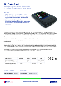 Thumbnail of document Data Sheet - EL-Datapad Handheld Programmer and Data Collector